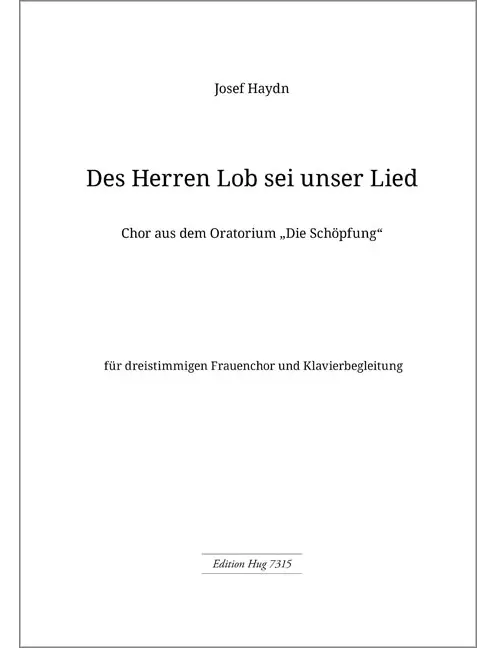 Des Herrn Lob sei unser